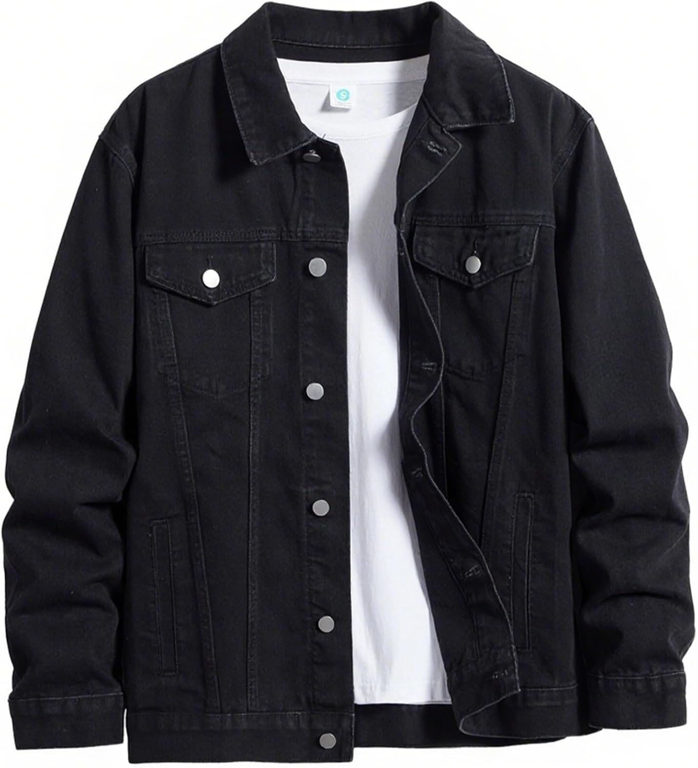 ESDVQ Men’s Denim Jacket Vintage-Inspired Jean Jacket with Multiple Pockets – Cotton Blend, Machine Washable