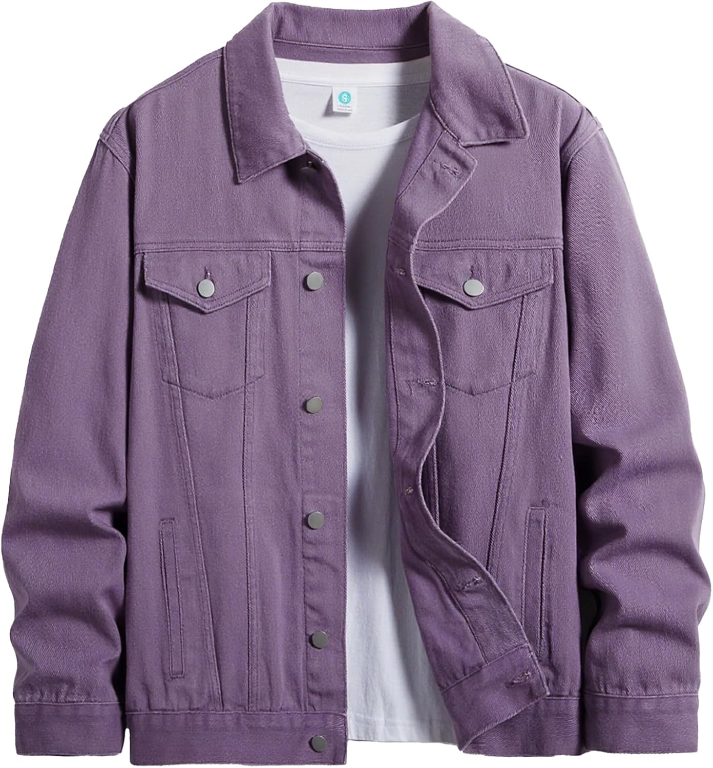 ESDVQ Men’s Denim Jacket Vintage-Inspired Jean Jacket with Multiple Pockets – Cotton Blend, Machine Washable