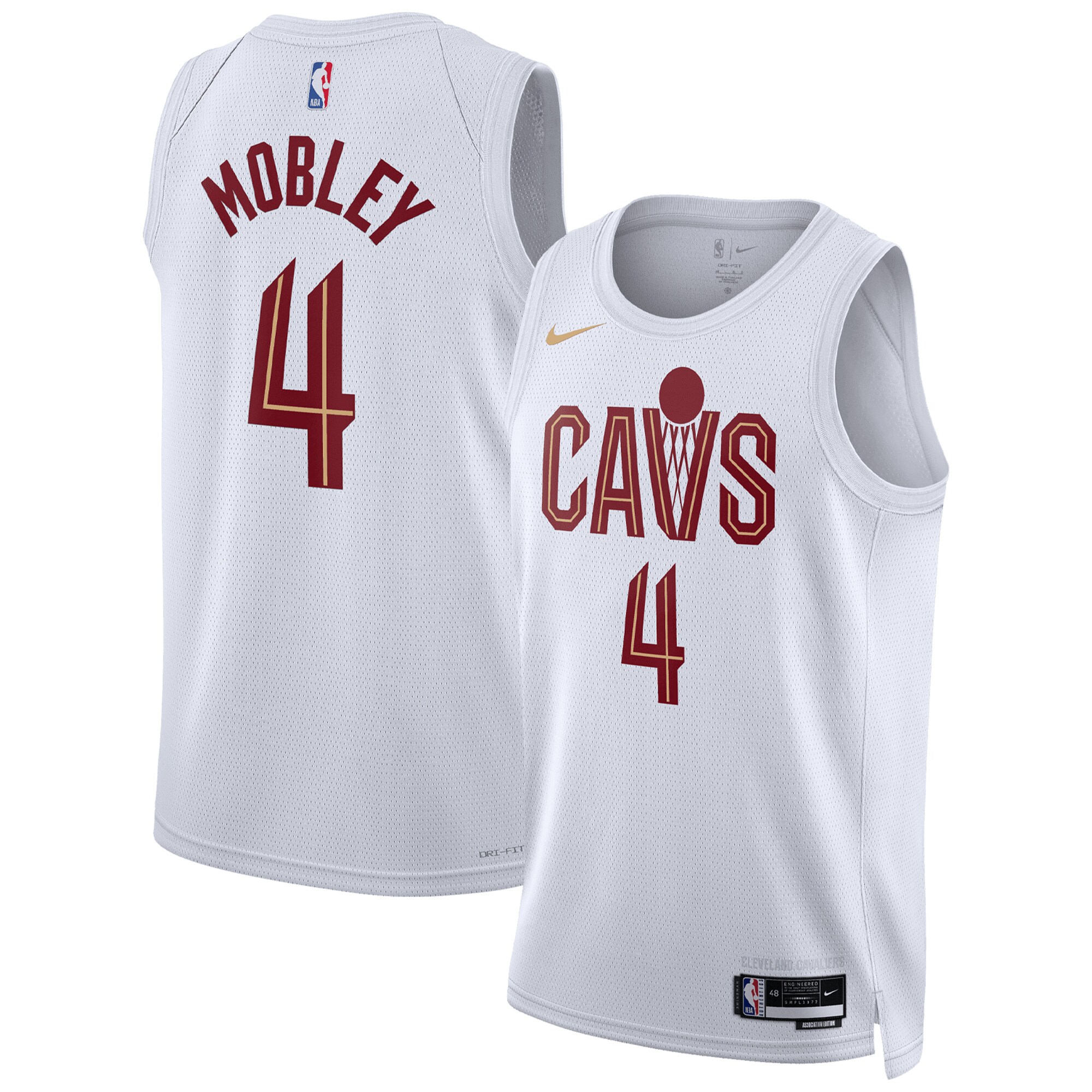 Nike Mobley Cavs Jersey White | Premium 2024 NBA Swingman Fan Gear