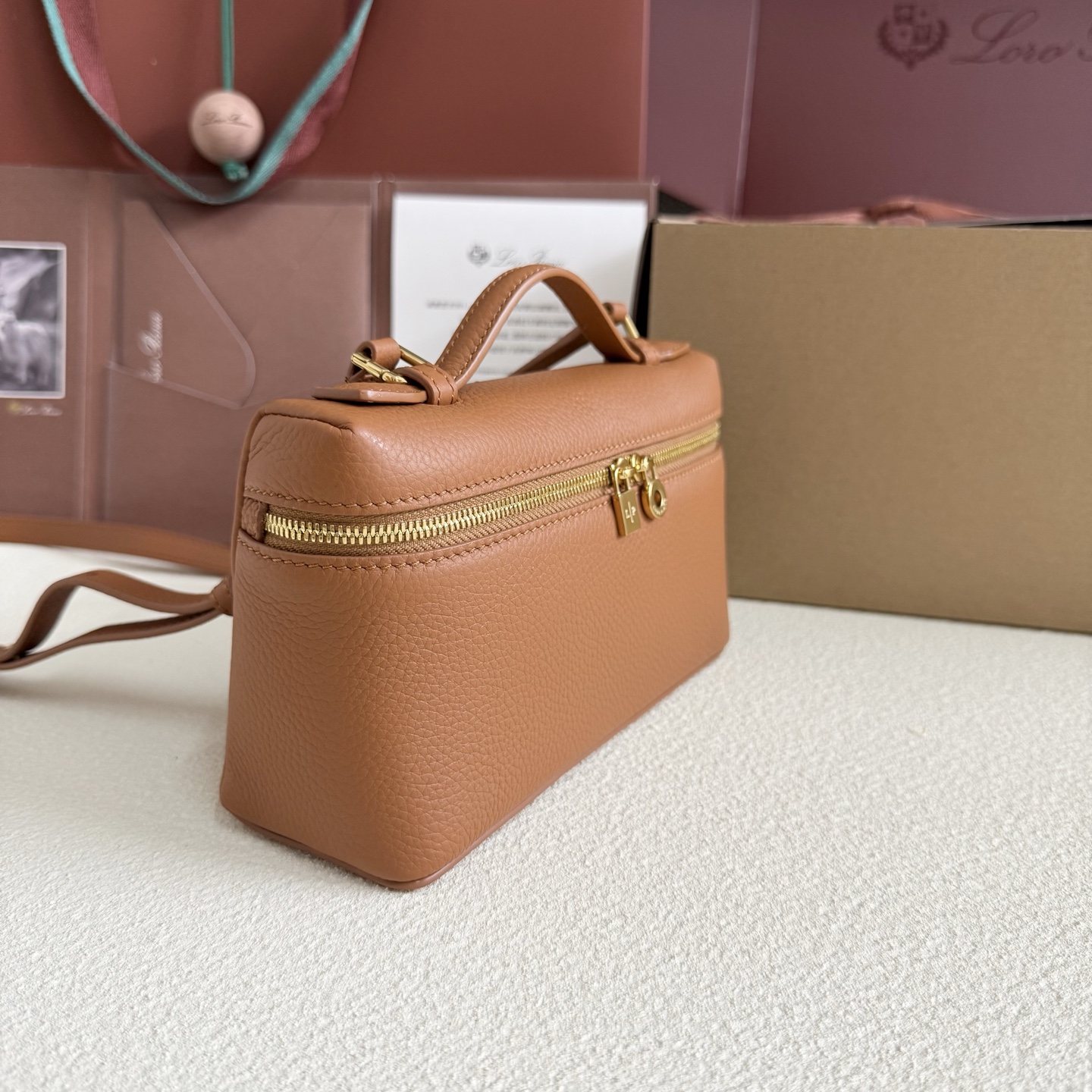 Extra pocket leather crossbody bag Loro Piana Orange in Leather - 501537