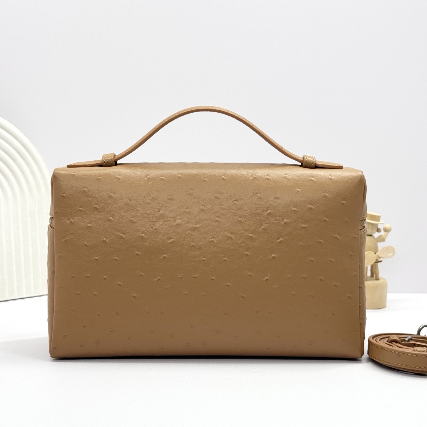 Extra pocket leather handbag Loro Piana Beige brown in Leather