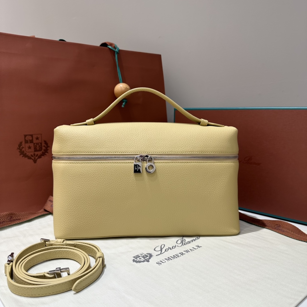 Extra Pocket Loro Piana Handbags for Women -yellow