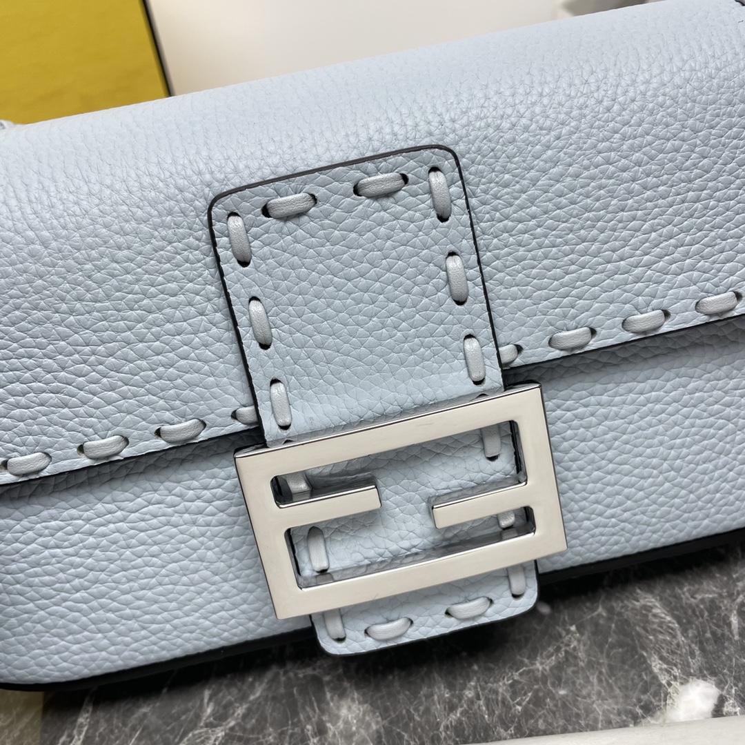 Fendi Baguette Cuoio Romano leather Light blue | Fendi