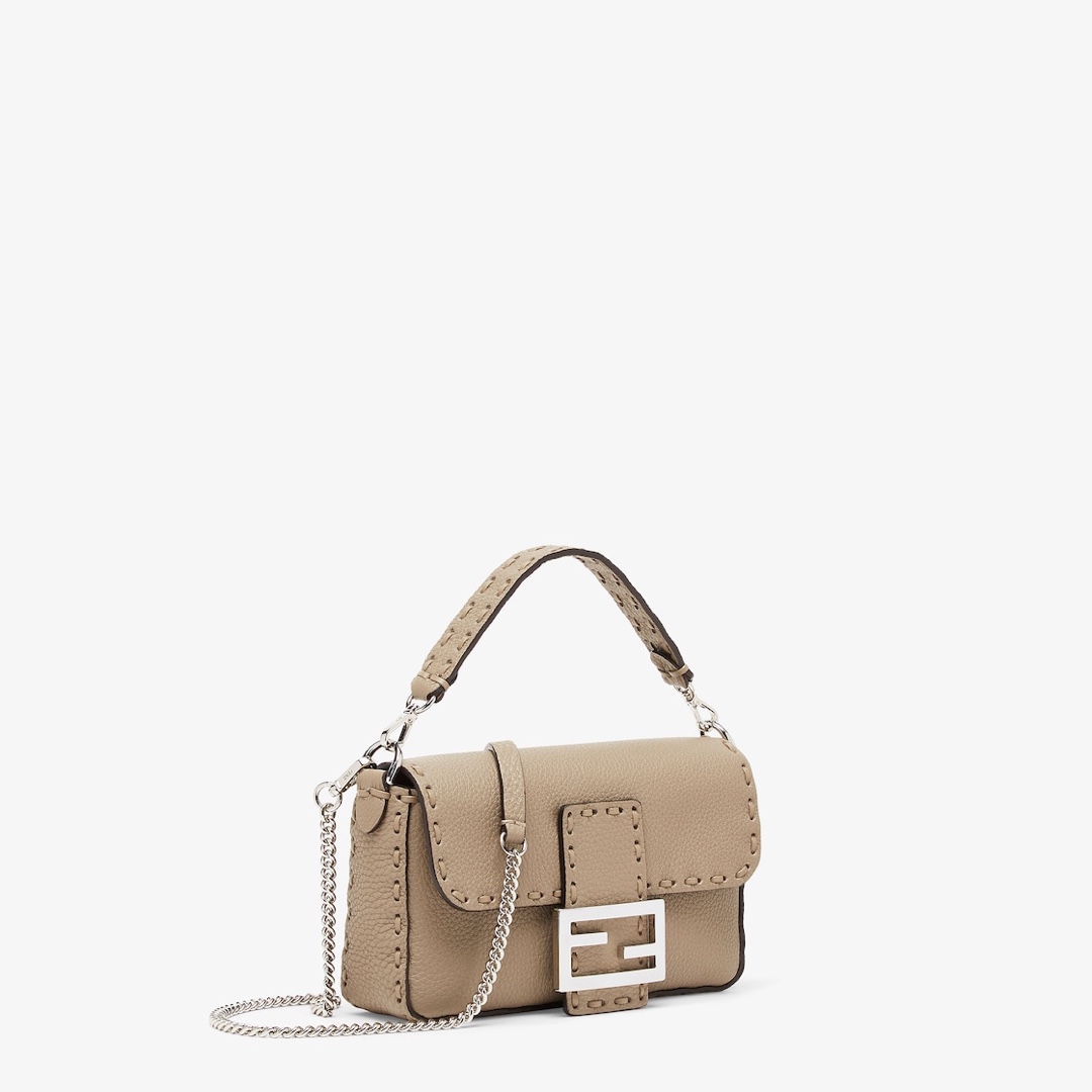 Fendi Baguette Mini Cuoio Romano leather Grey | Fendi