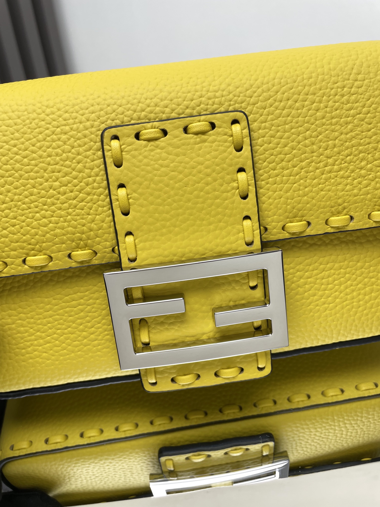 Fendi Baguette Mini Cuoio Romano leather Yellow | Fendi