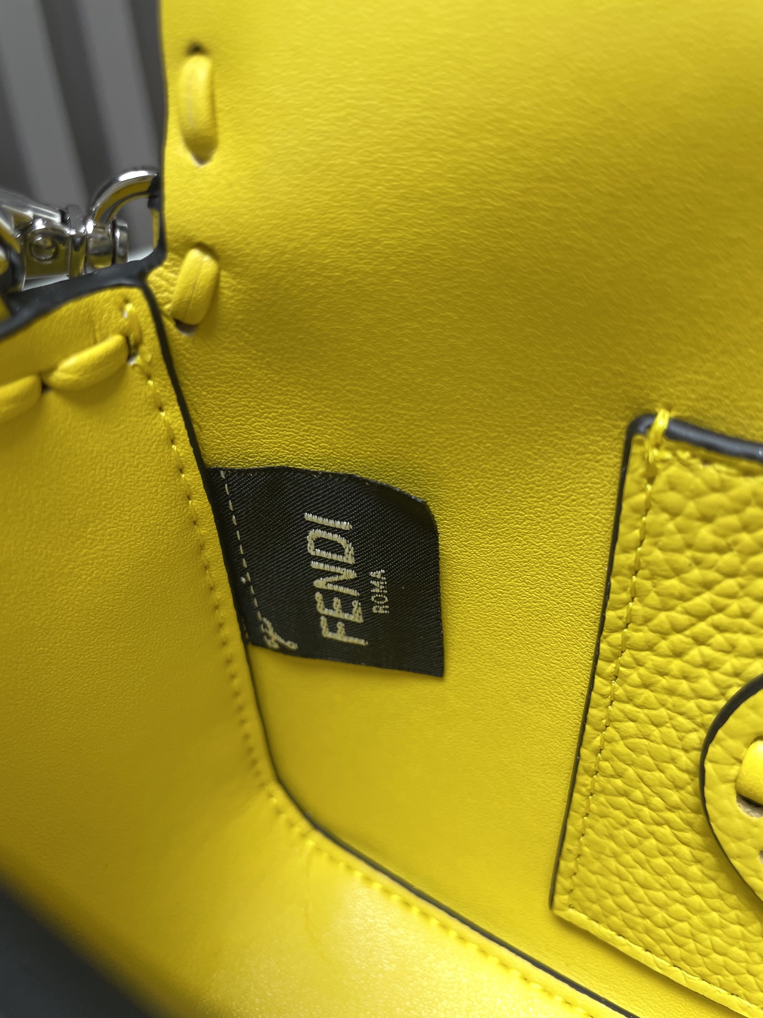 Fendi Baguette Mini Cuoio Romano leather Yellow | Fendi
