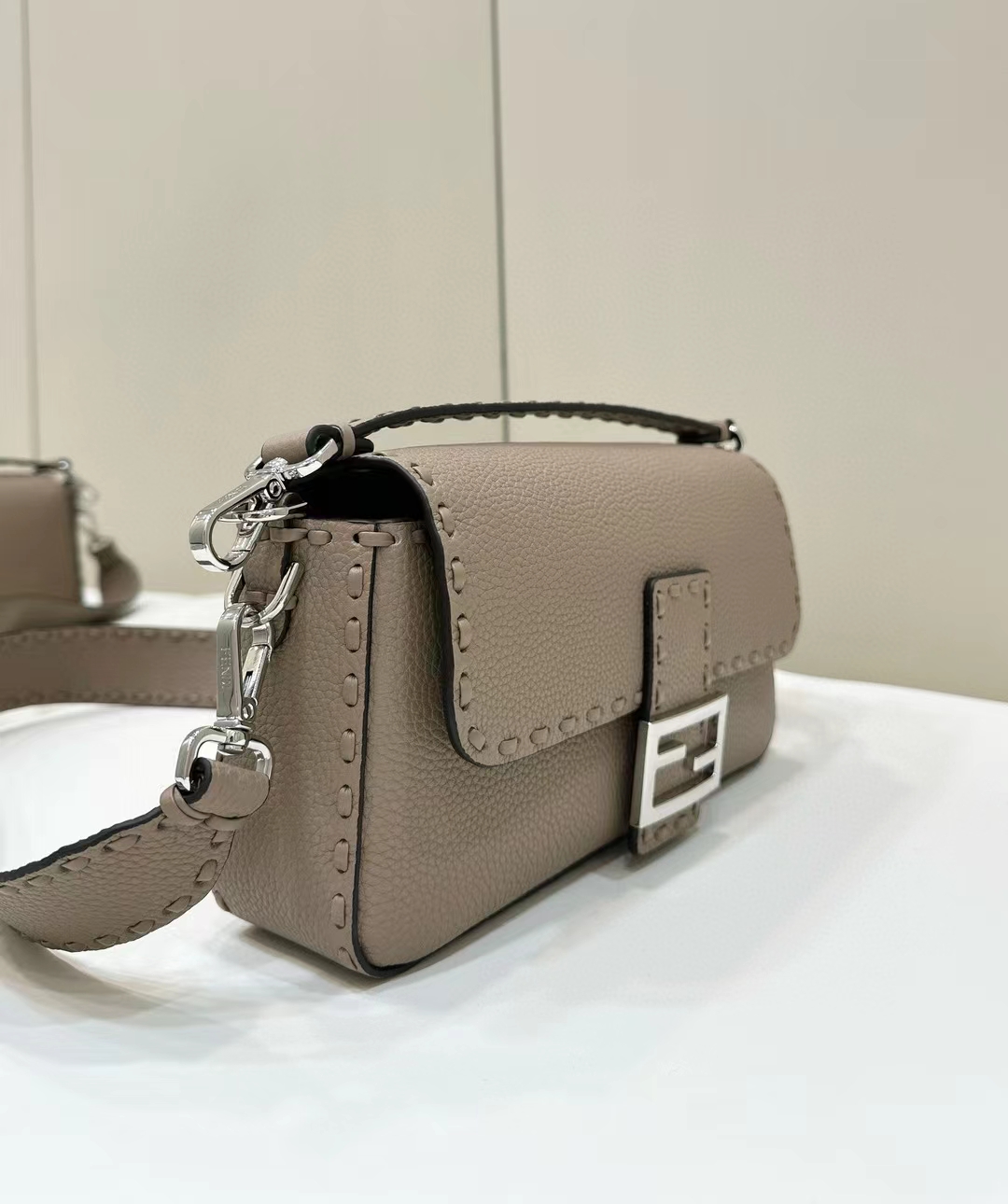 Fendi Baguette Mini Shoulder Bag in Gray