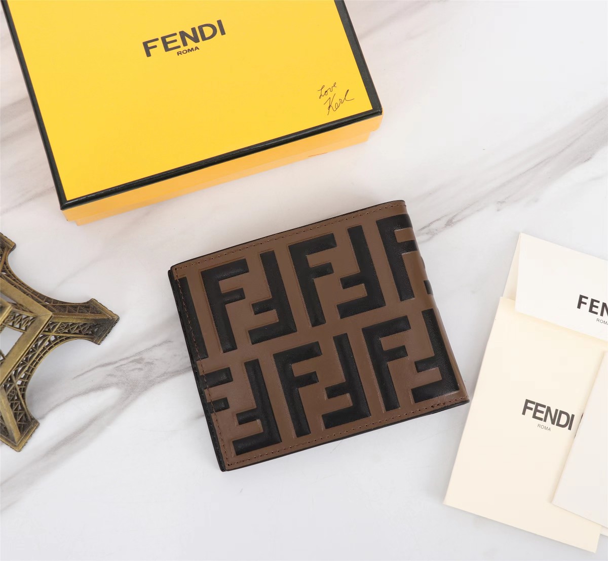 Fendi Black and Brown Forever Fendi Wallet Fendi