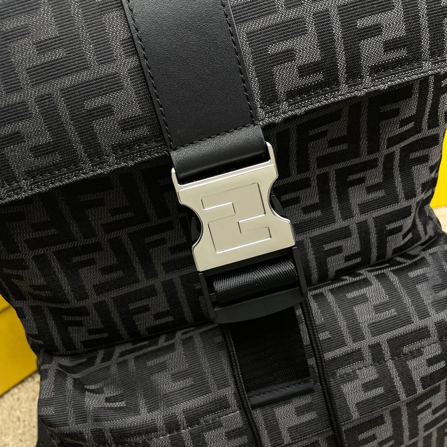 FENDI Black Backpack with monogram fendi Karligraphy - fendi