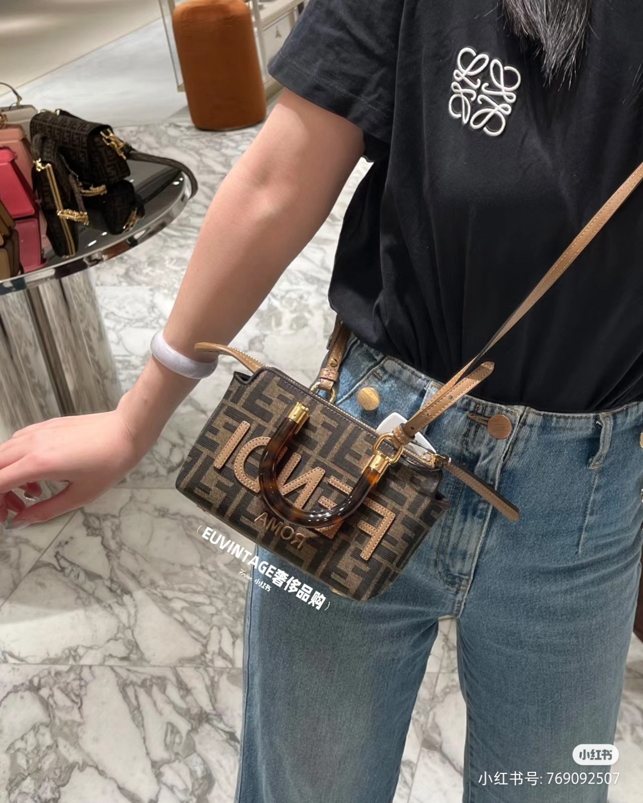 Fendi By The Way Mini Top Handle Boston Bag - Brown
