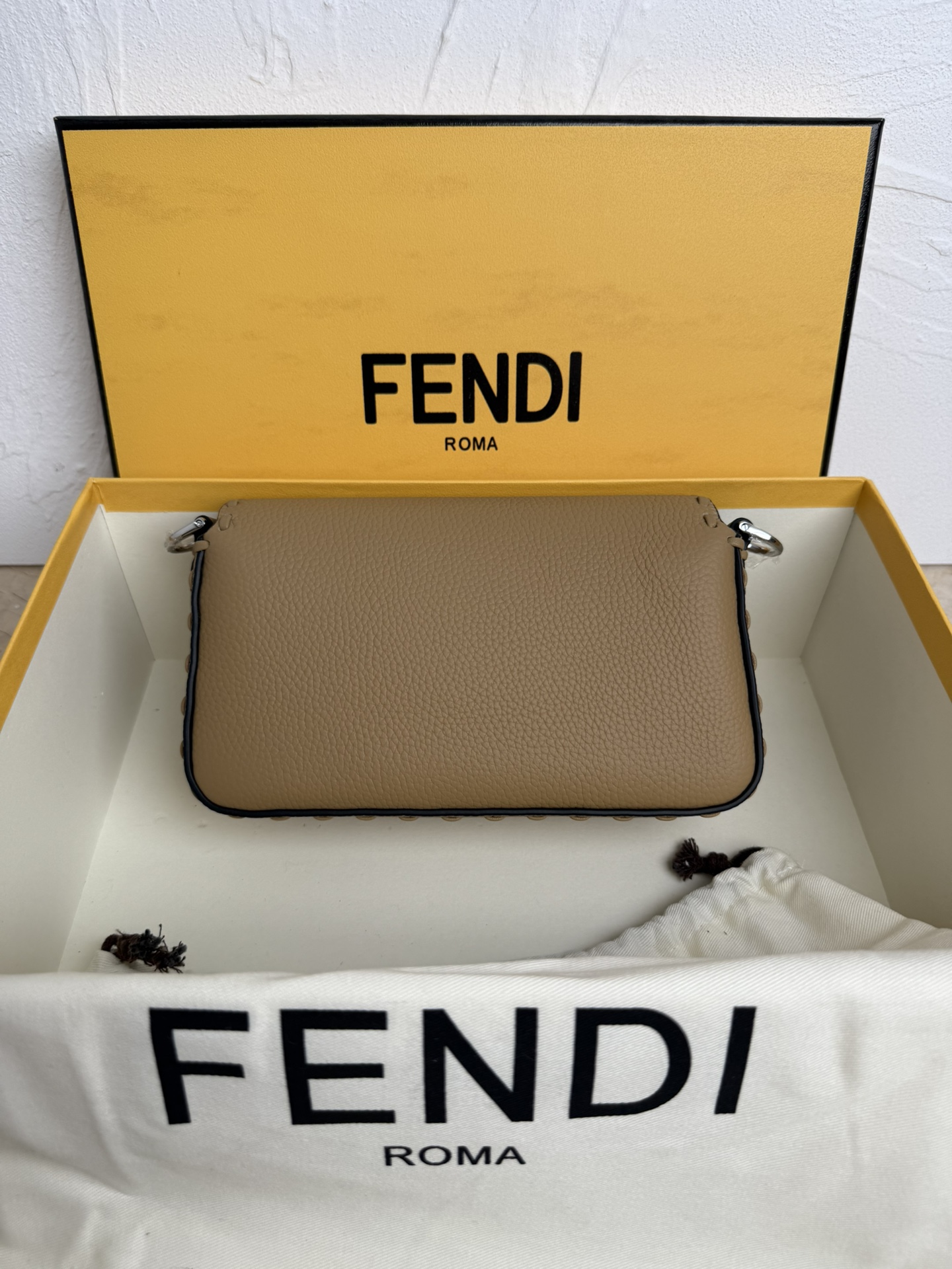 FENDI Cuoio Roma Sellerissima Nappa Sintetica Tape Stitch Mini