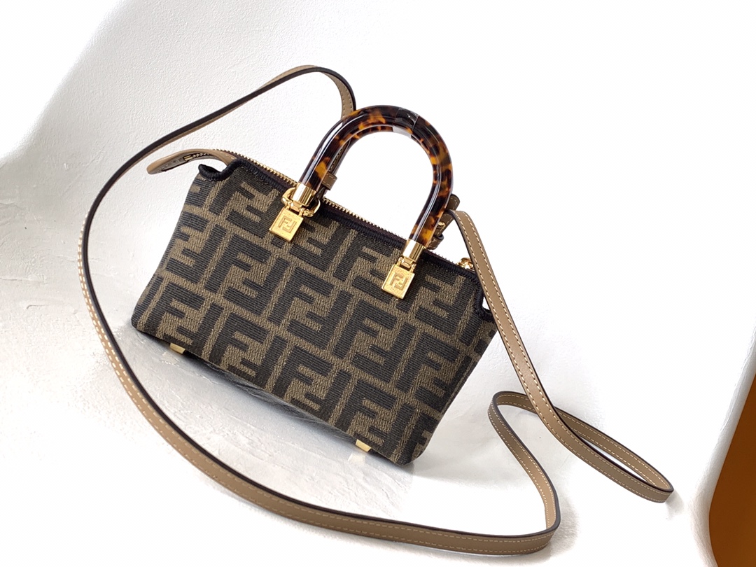 FENDI Fabric Jacquard Vitello King Plexiglass FF 1974 Logo