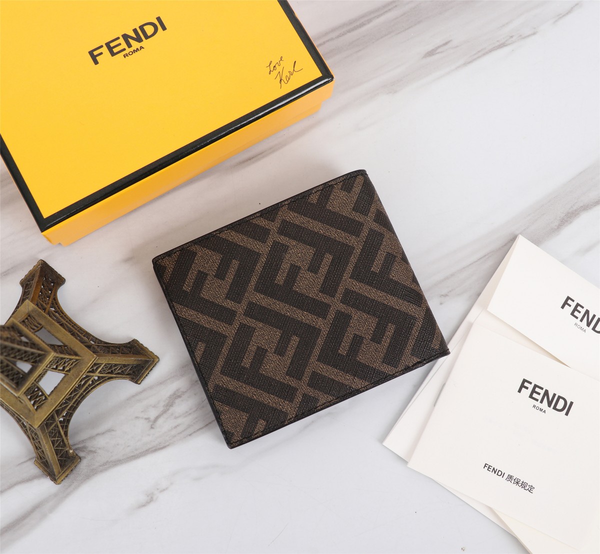FENDI - FF logo-print faux-leather wallet