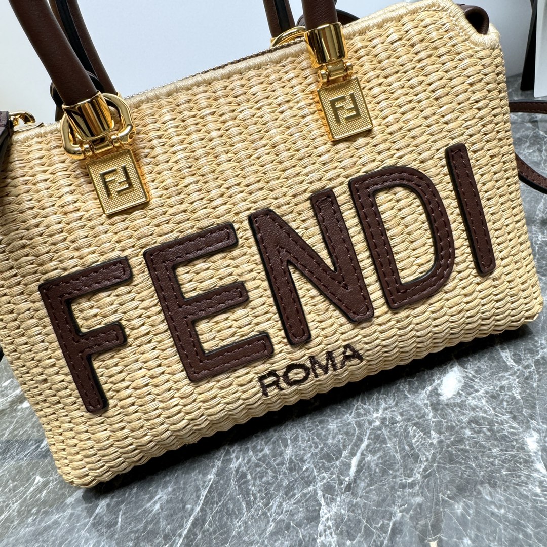 Fendi Iconic Mini The Way Boston Bag - Beige