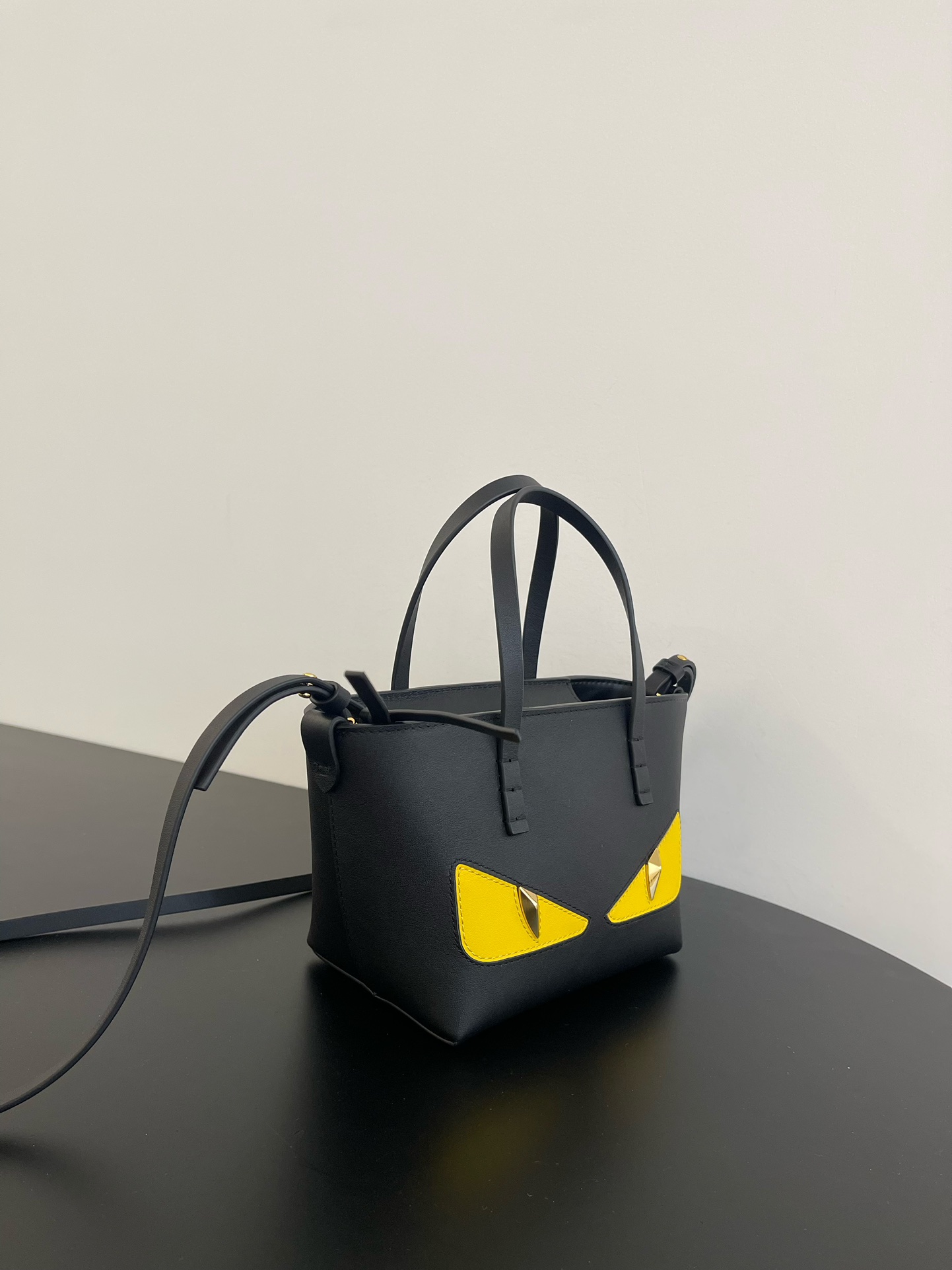 Fendi Leather Shoulder Bag  Black Medium Women Italy