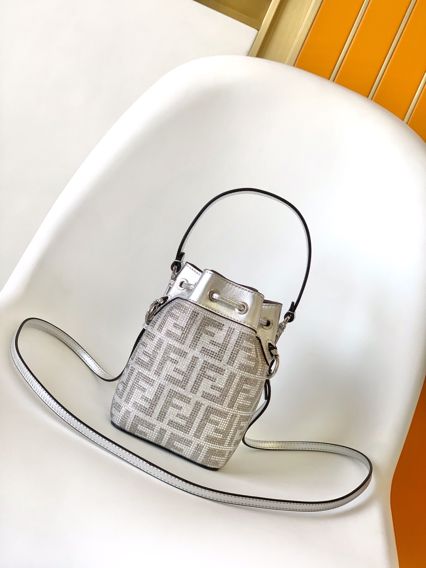 FENDI Mini Mon Tresor Bucket Bag | Silver