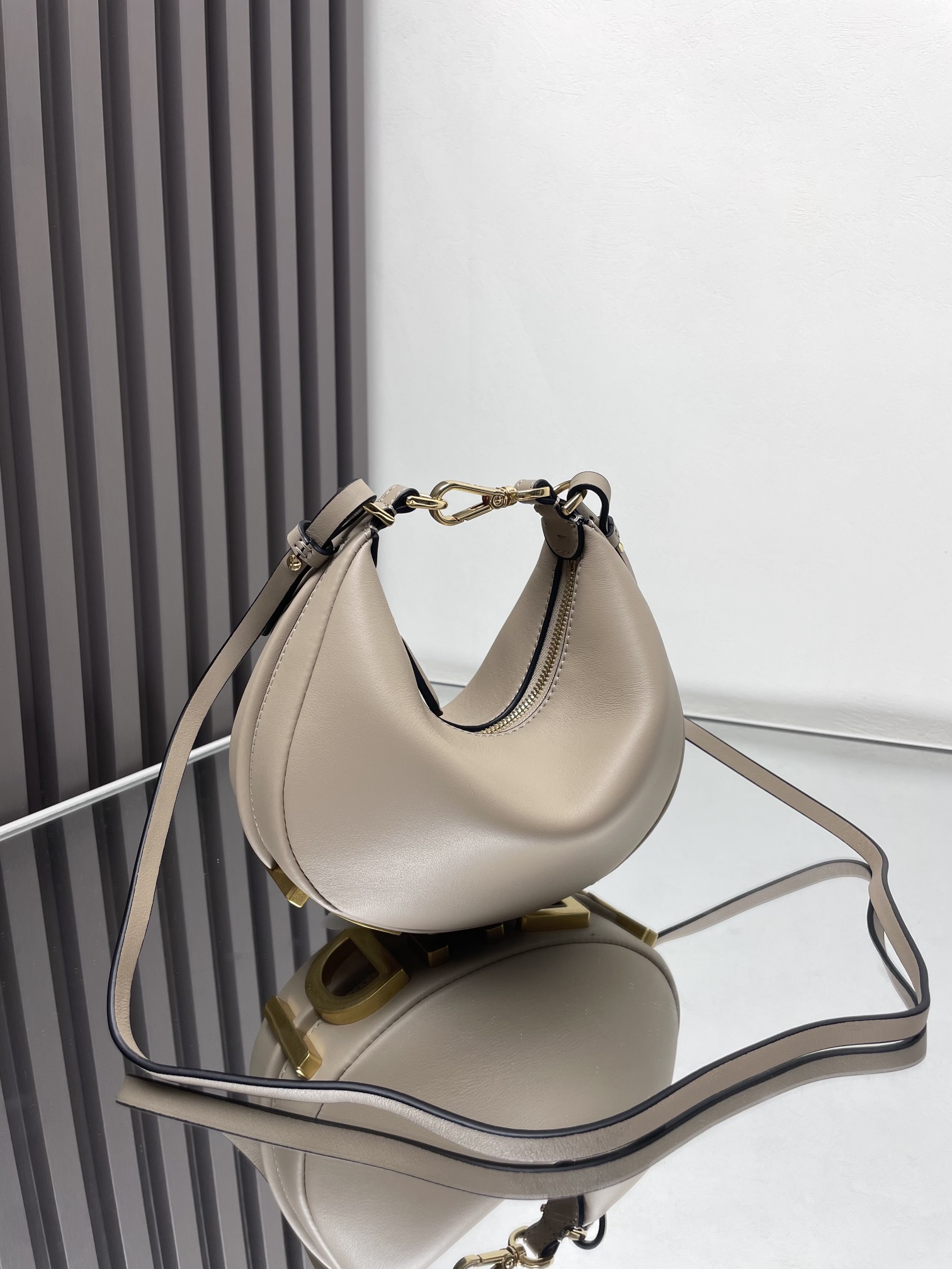 Fendi Nano Fendigraphy Leather Beige | Fendi