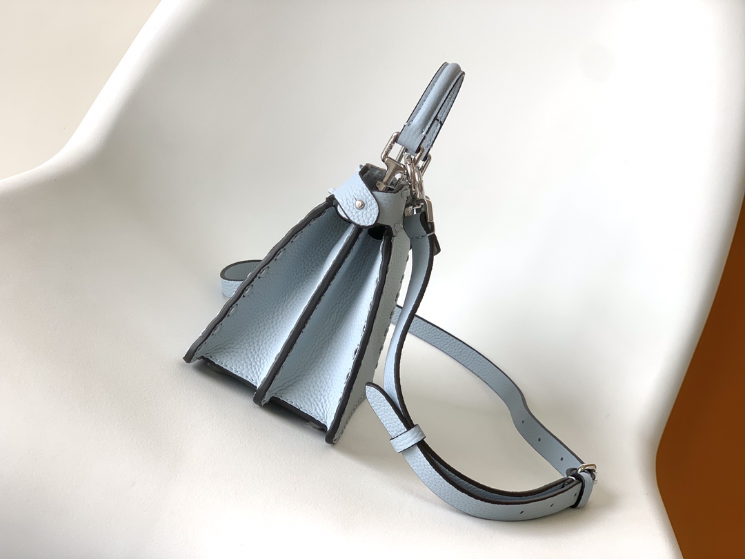 Fendi Peekaboo ISeeU Petite Cuoio Romano leather Light blue