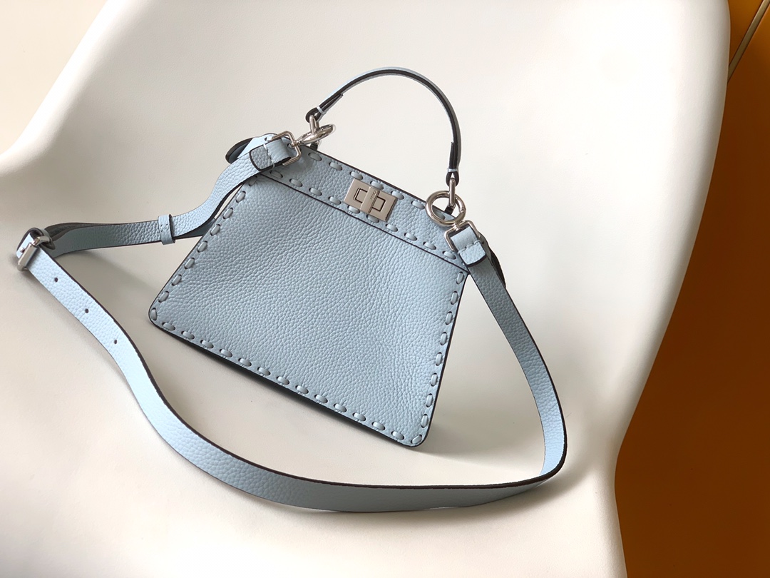 Fendi Peekaboo ISeeU Petite Cuoio Romano leather Light blue | Fendi