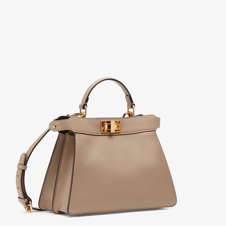 Fendi Peekaboo ISeeU Small Leather Beige  gray | Fendi