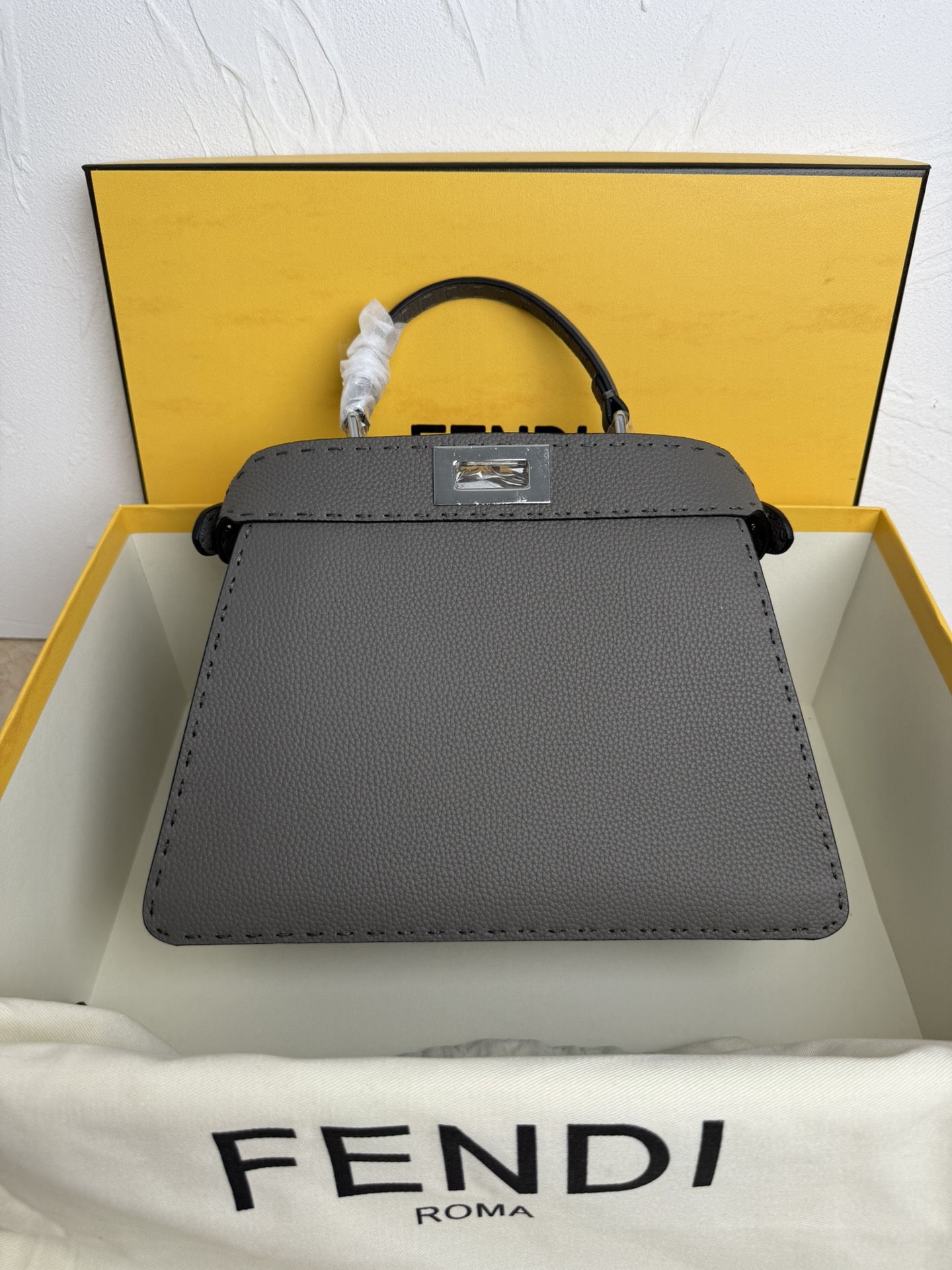 FENDI Peekaboo Mini Leather Grey | Fendi