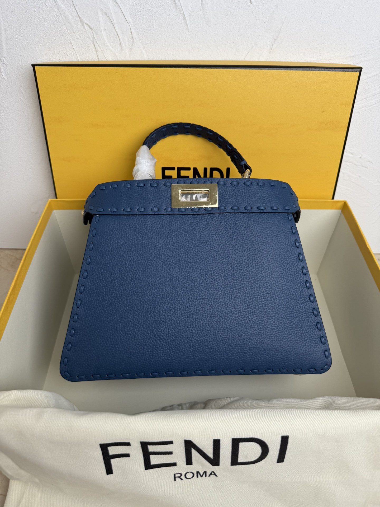 Fendi Peekaboo Mini Selleria Bleu |Fendi
