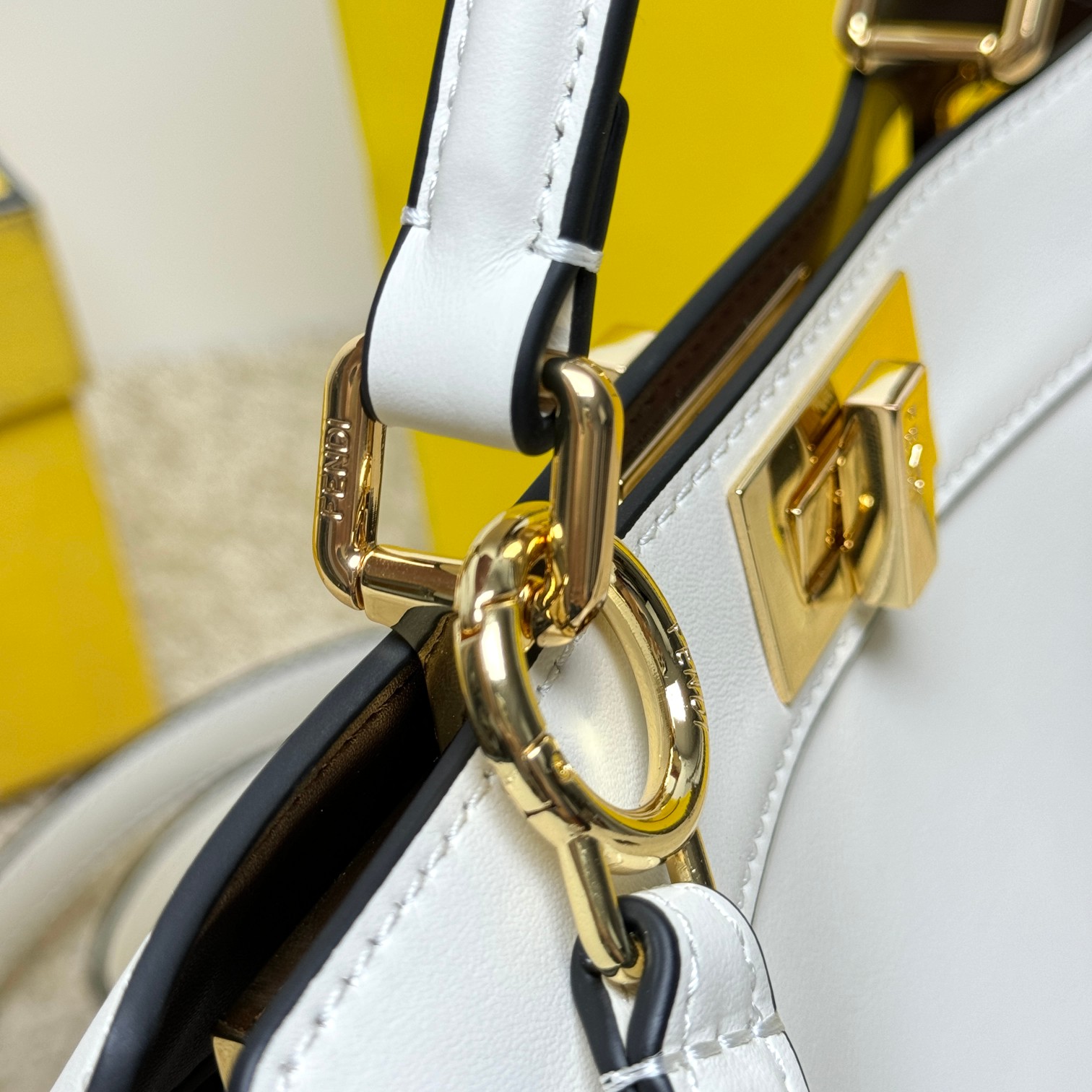 Fendi Peekaboo Small 2Way Leather Bag White