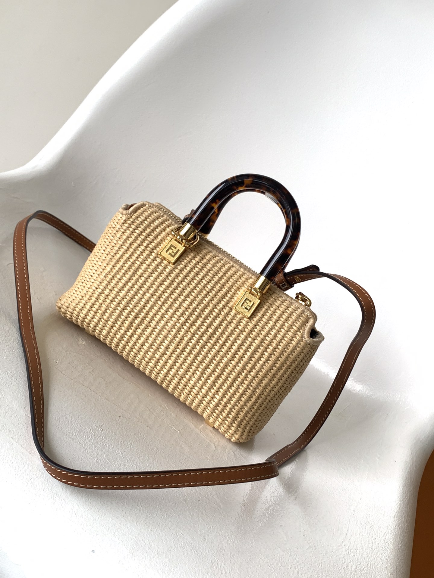 Fendi Raffia By The Way Mini 2023 - Neutrals Handle Bags,