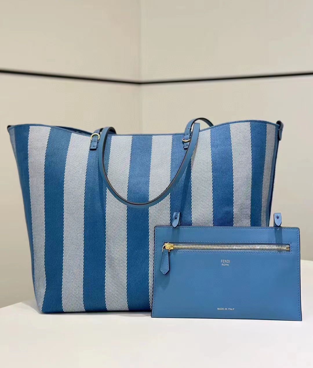 Fendi Roll Large Fabric Light blue | Fendi