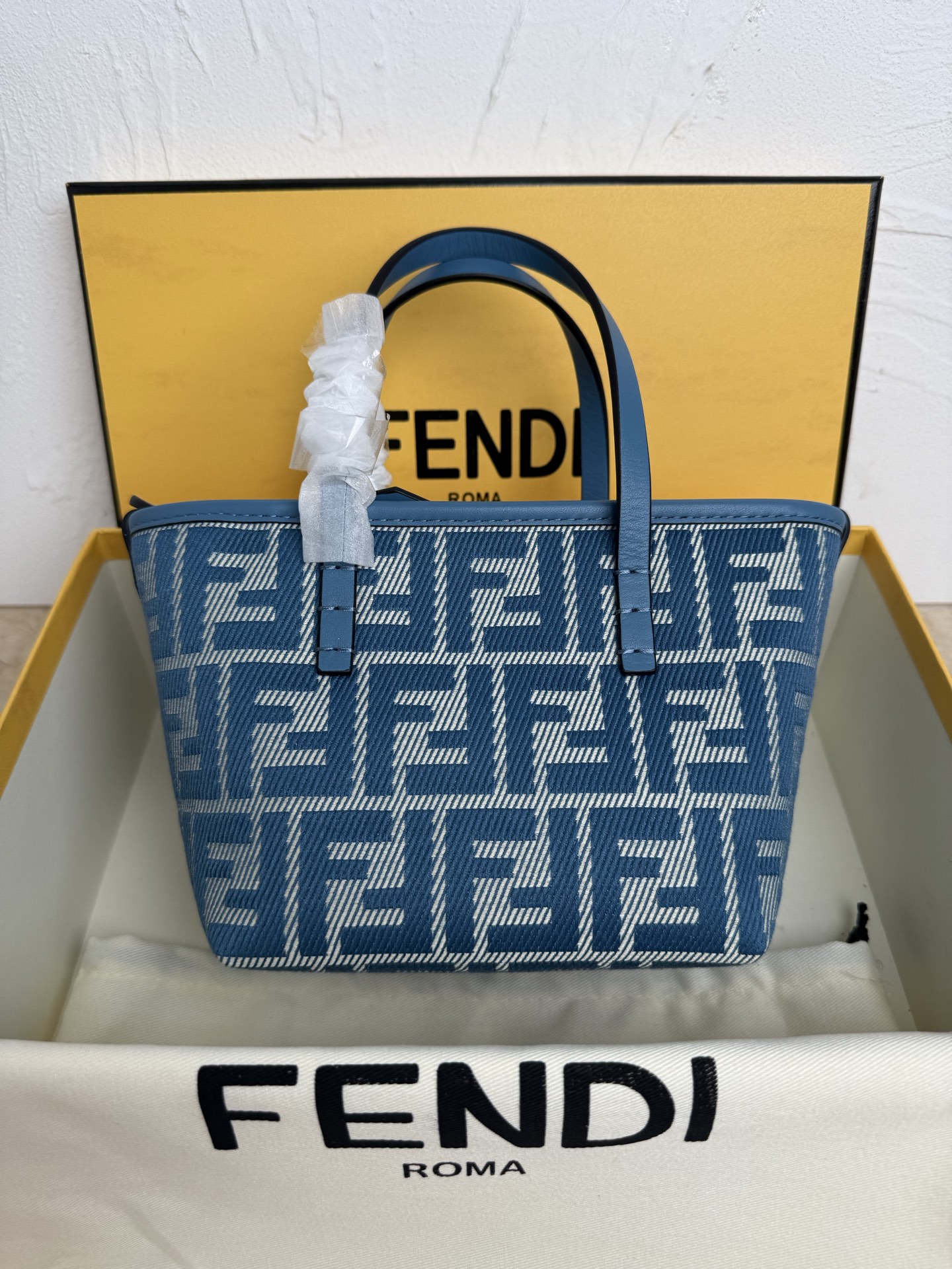 Fendi Roll Mini Shopping Bag in Blue