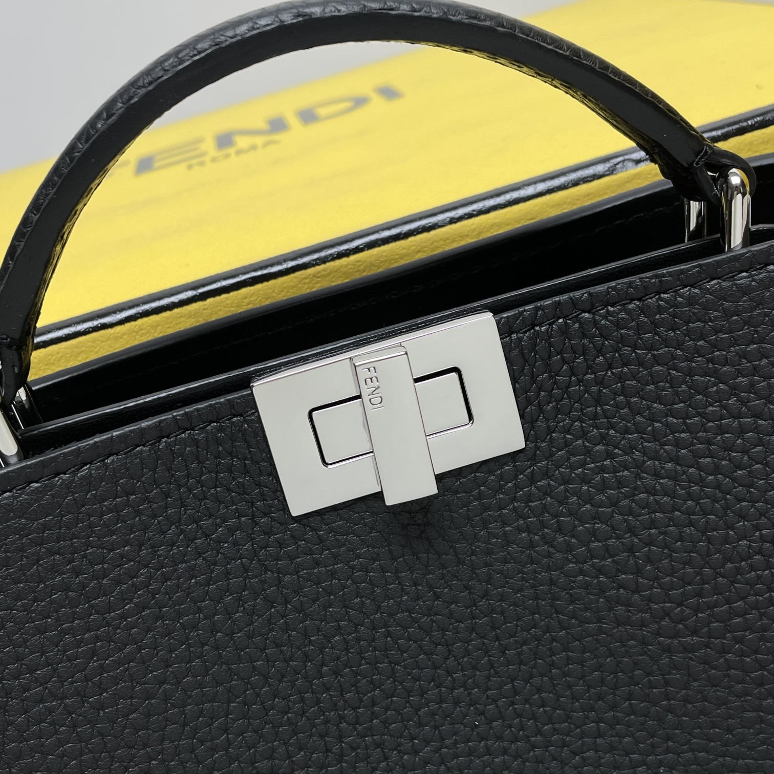 Fendi Selleria Peekaboo Soft Small Cuoio Romano leather Black