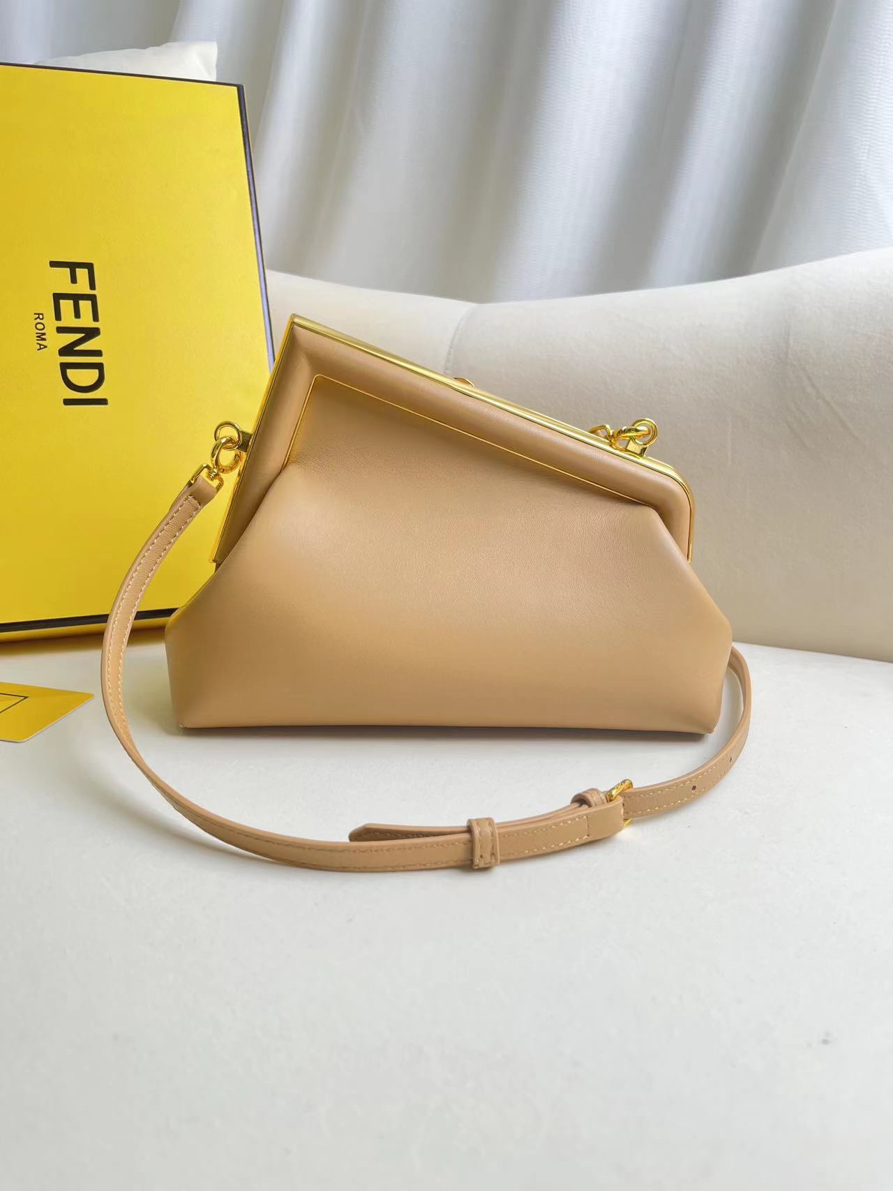 Fendi  Shiny Nappa Small Fendi First Sand Sold Out