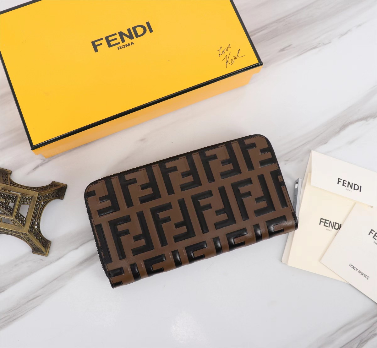 Fendi Vintage Zucchino FF Logo Wallet - Blue Wallet