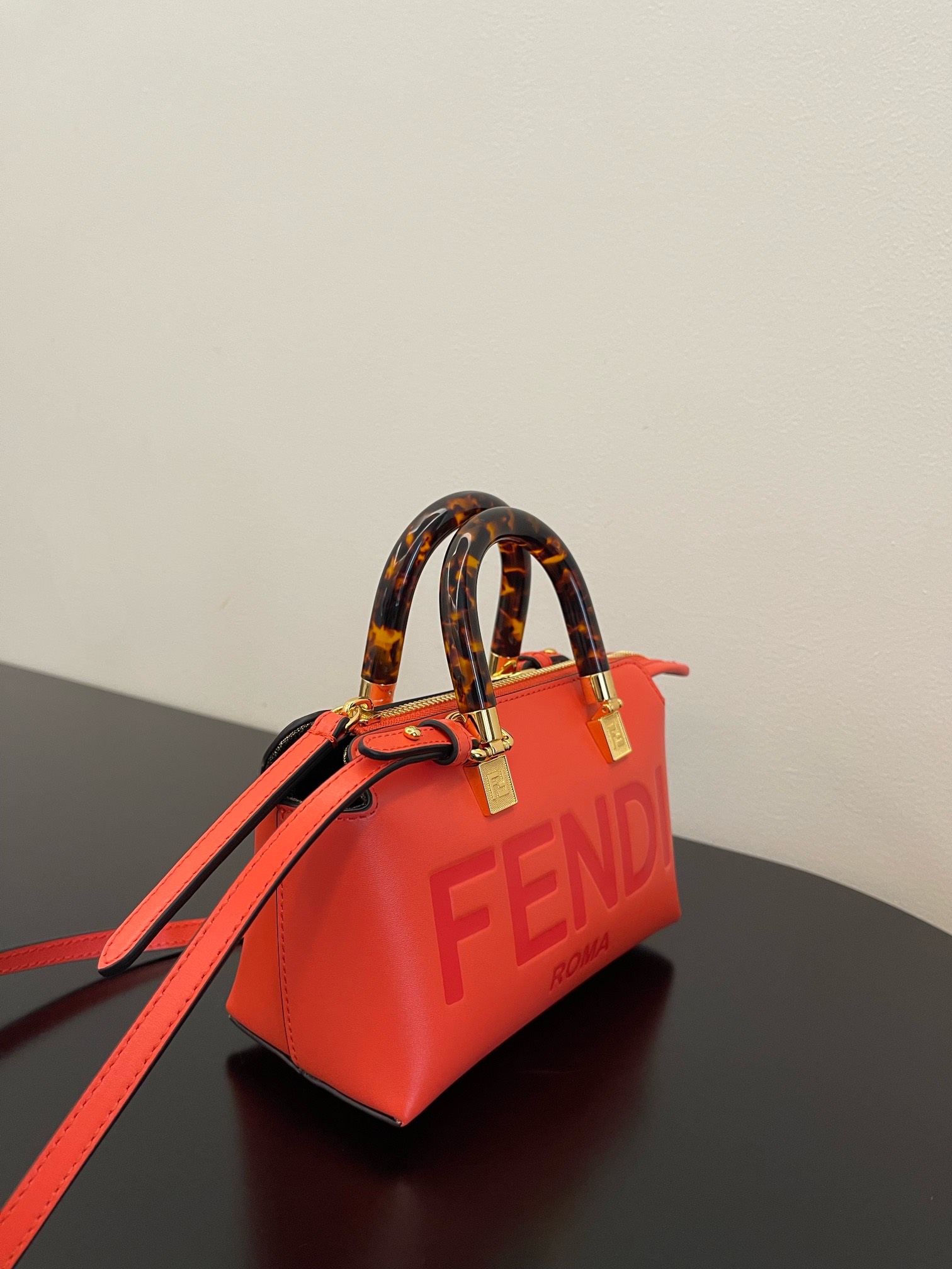 FENDI Vitello King Plexiglass Logo Embossed Mini By The