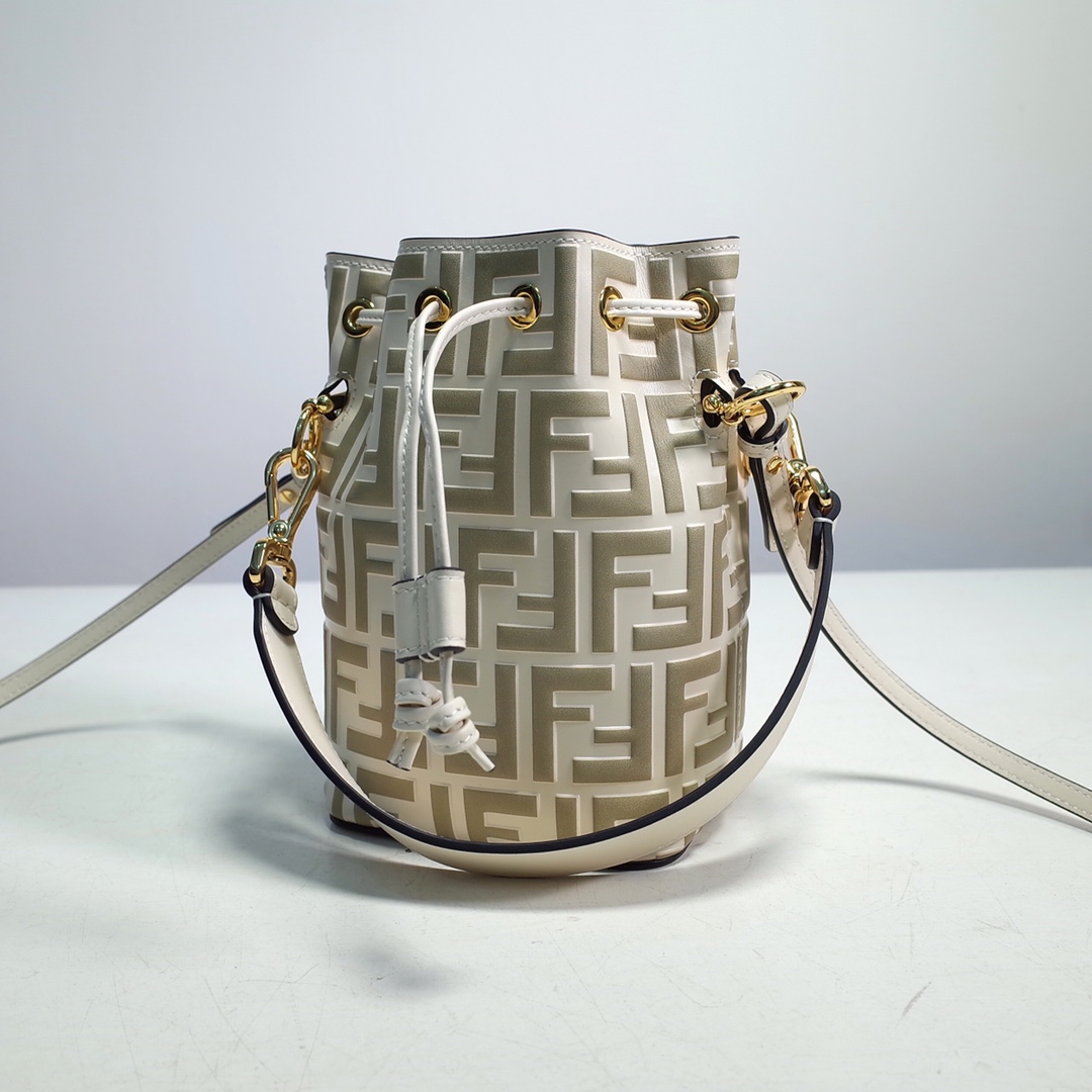 Fendi Women Mon Tresor Beige Leather Mini-Bag