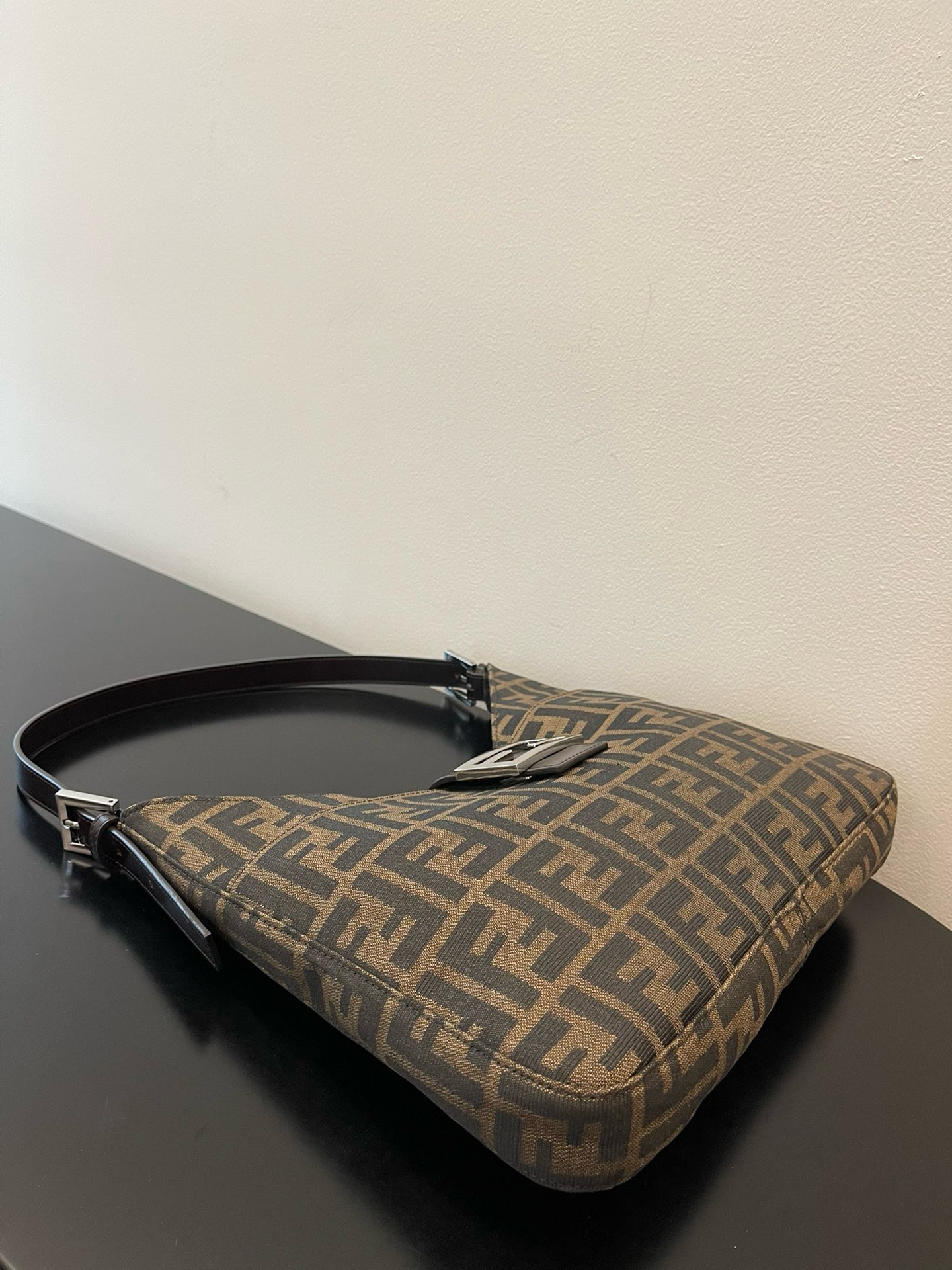 FENDI Zucca Canvas Mamma bucket Shoulder Bag Brown