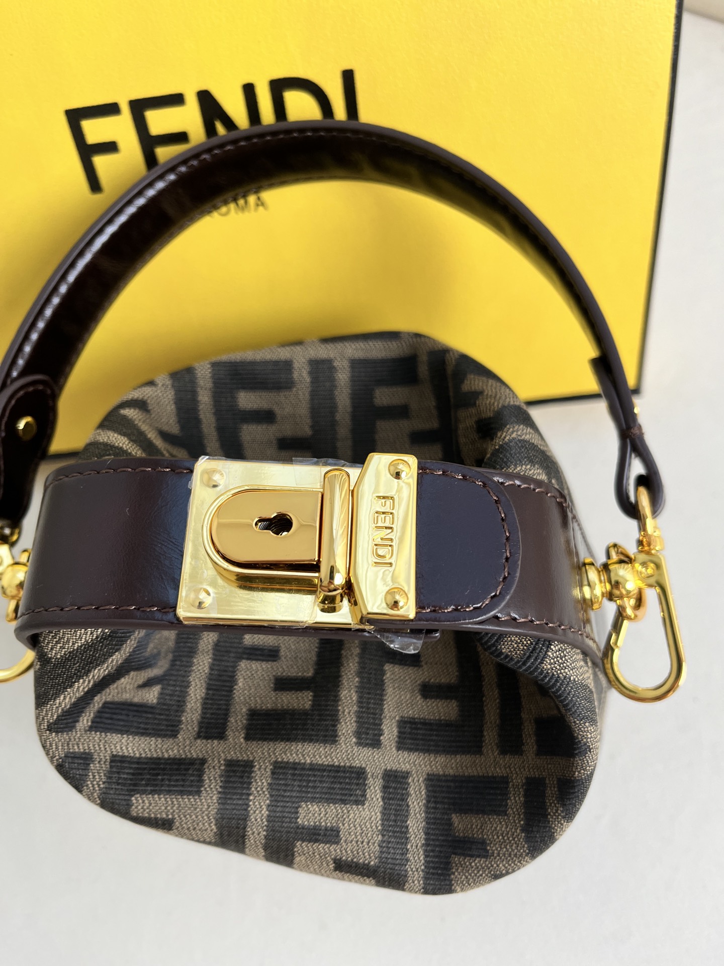 FENDI Zucca Vanity pouch Hand Bag canvas