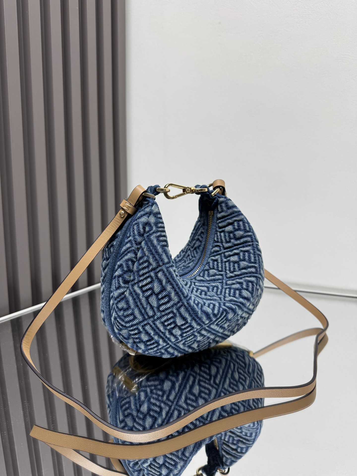 Fendigraphy handbag Fendi Blue in Denim