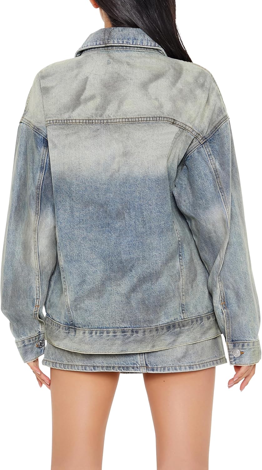 Forever 21 Women’s Mineral Wash Denim Trucker Jacket