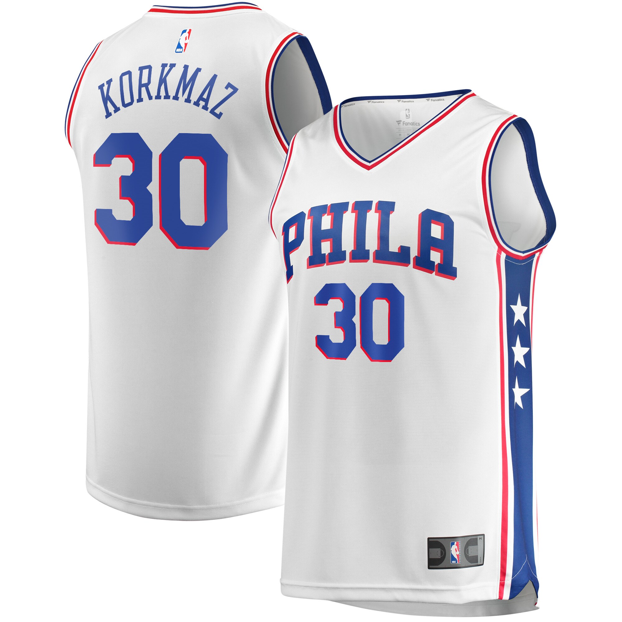 Furkan Korkmaz 76ers Association Jersey Fanatics Branded Premium White #30