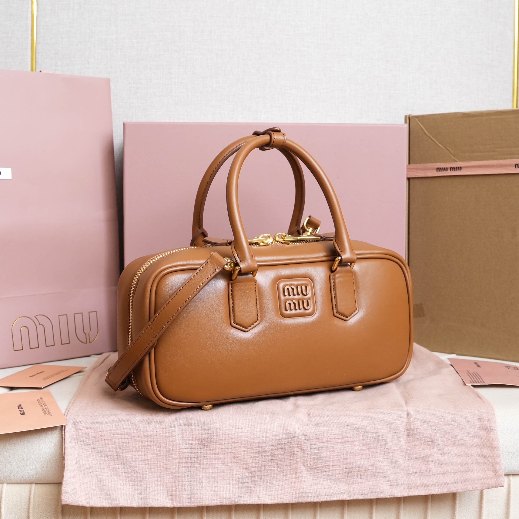 Gabriela Hearst Leather Top Handle Bag - Brown Handle