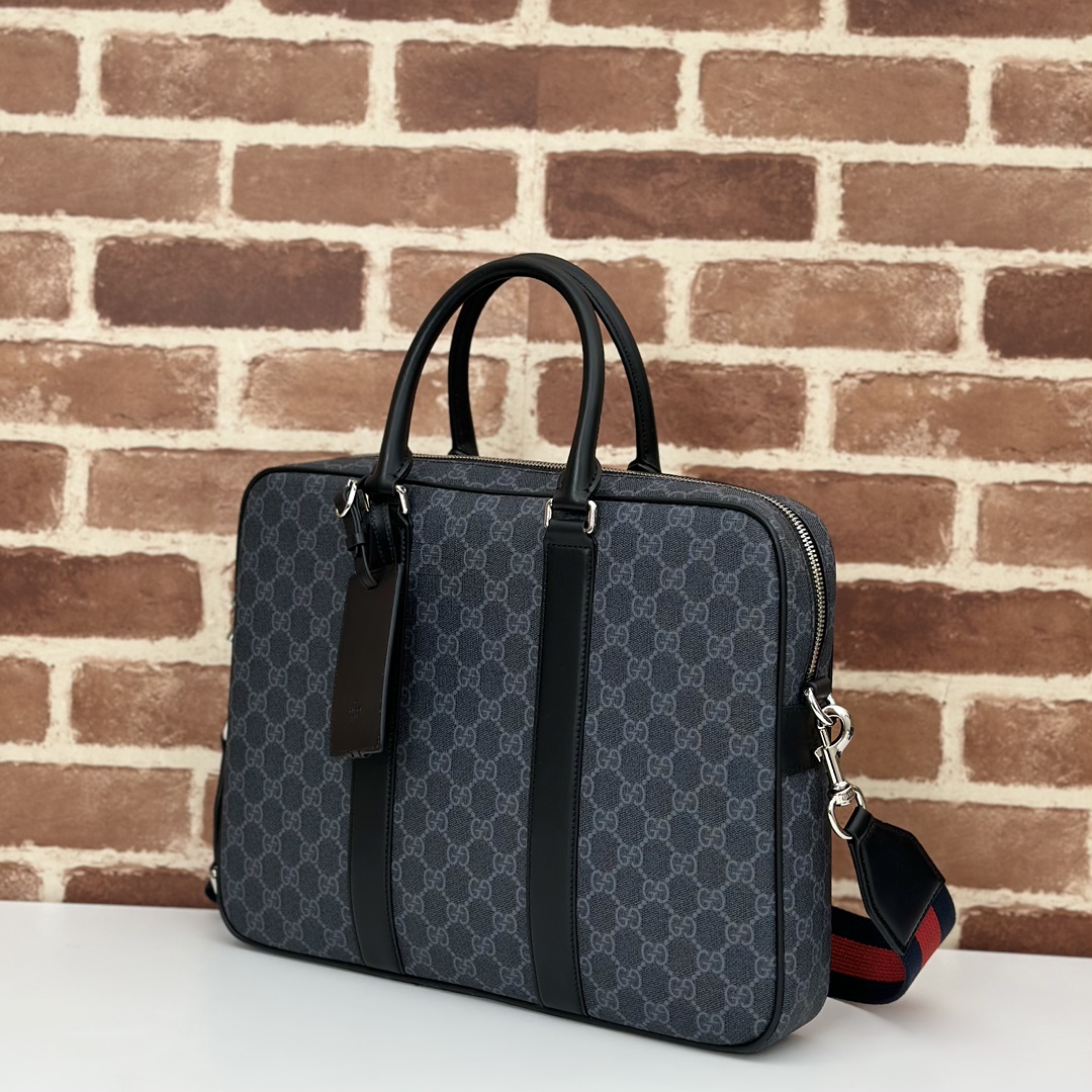 GG Black medium briefcase in black GG Supreme | GUCCI