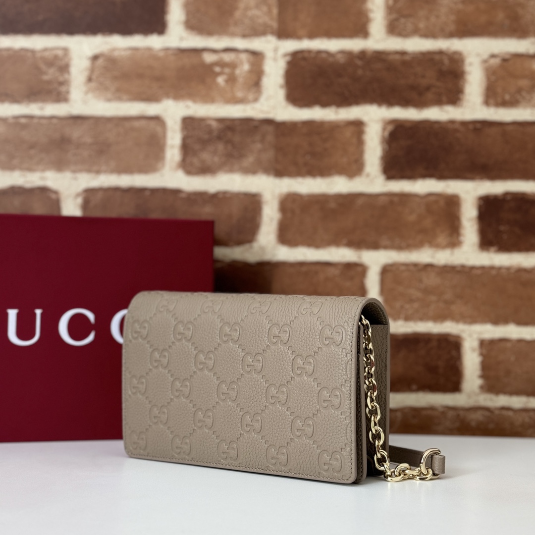 GG Emblem continental wallet in taupe leather | GUCCI® BE