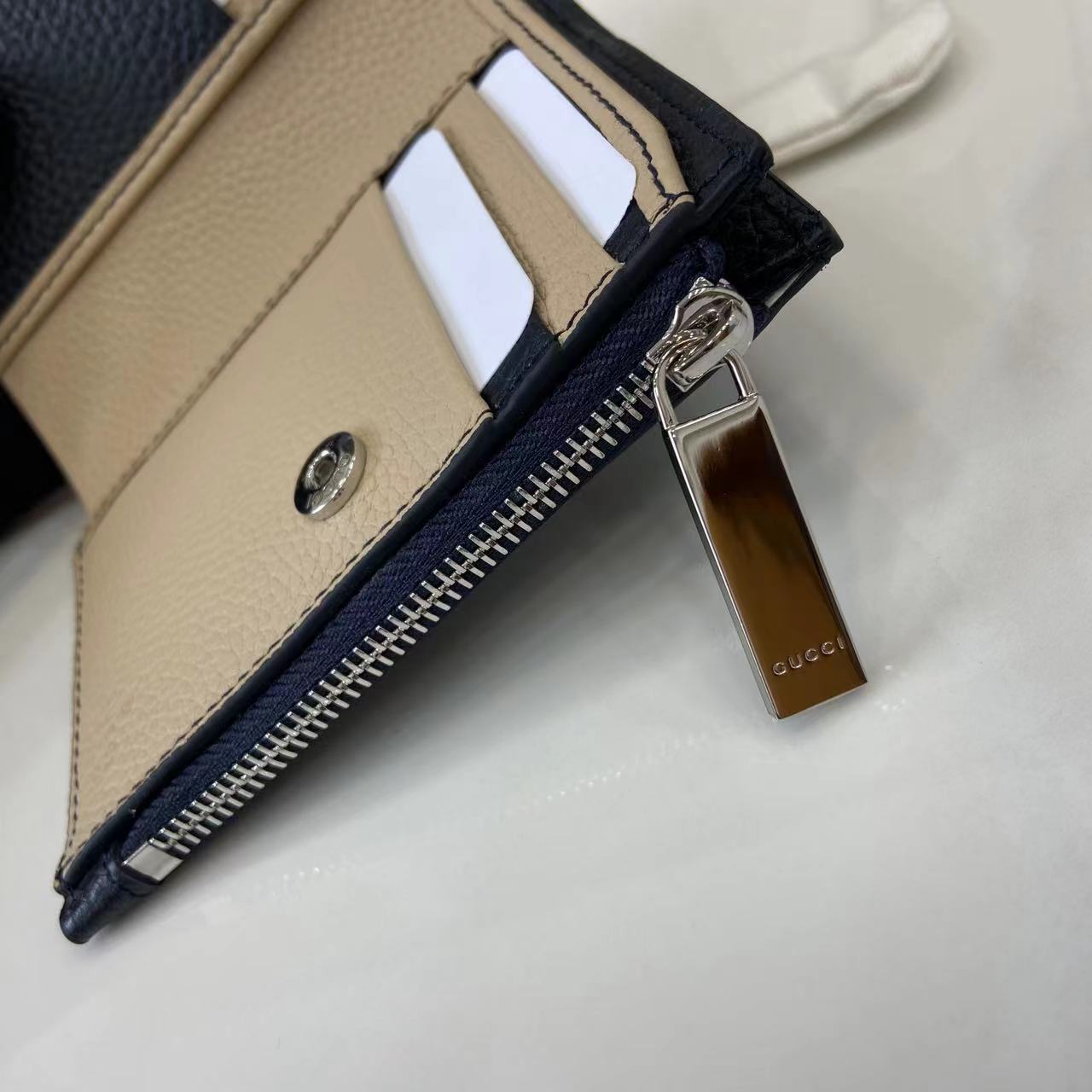 GG Marmont card case wallet in black leather