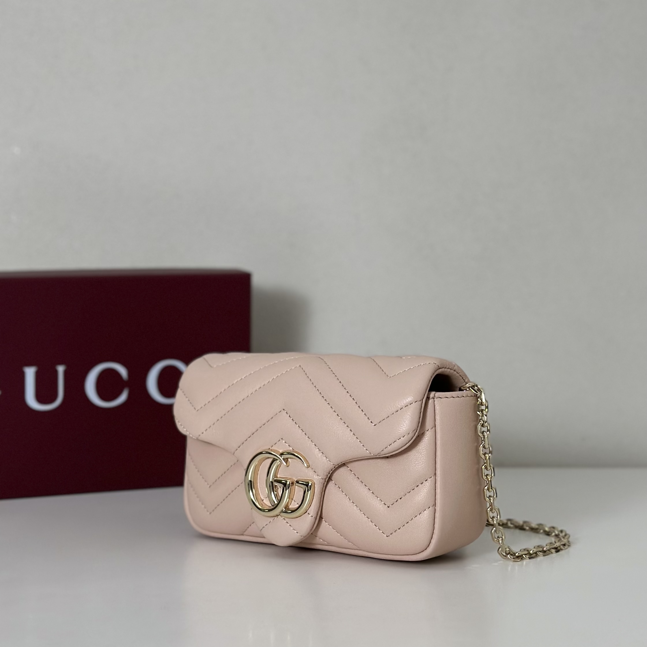 GG Marmont mini bag in Pink Leather | GUCCI