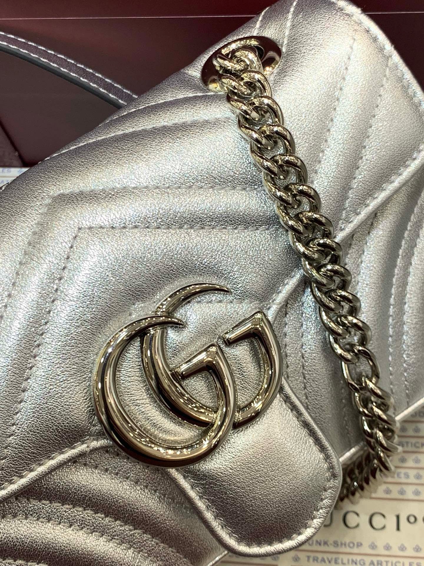 Gucci Silver GG Marmont Mini Bag | Stunning 2024 Must-Have