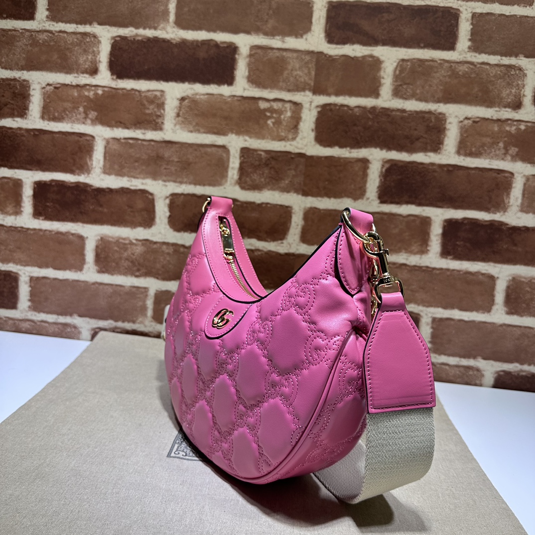 GG Matelassé mini shoulder bag in pink leather | GUCCI