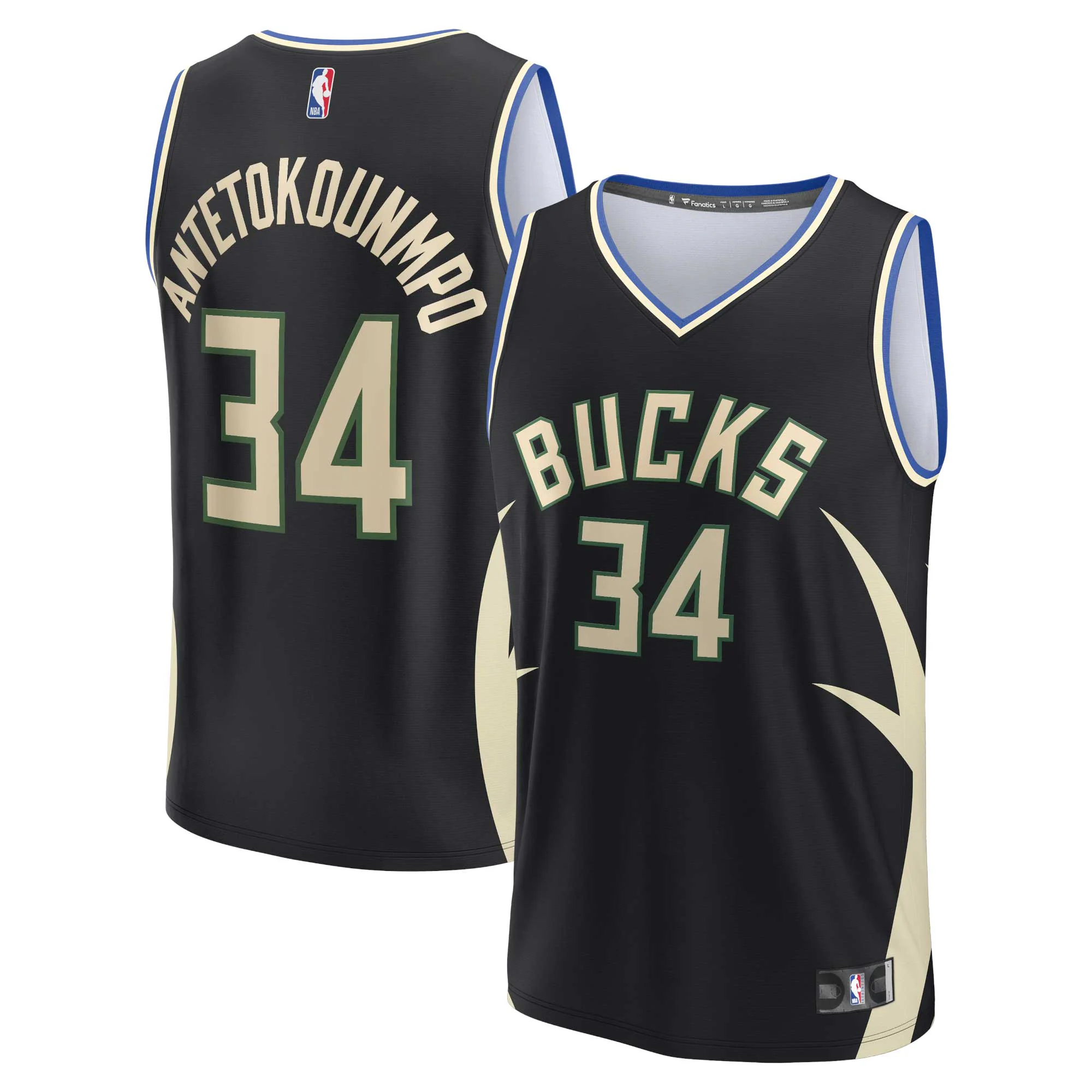 Exclusive Giannis Antetokounmpo Bucks Black Statement Edition Jersey - #34 Fanatics