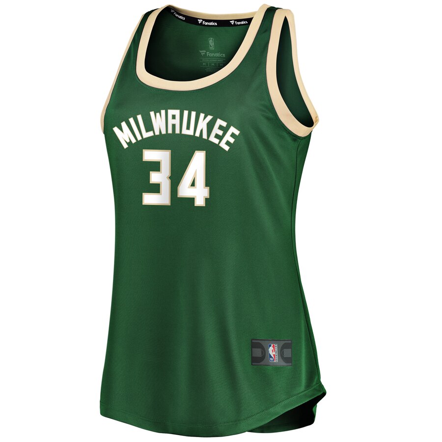 Fanatics Giannis Antetokounmpo Tank Jersey - Outstanding Women's Bucks #34 Icon