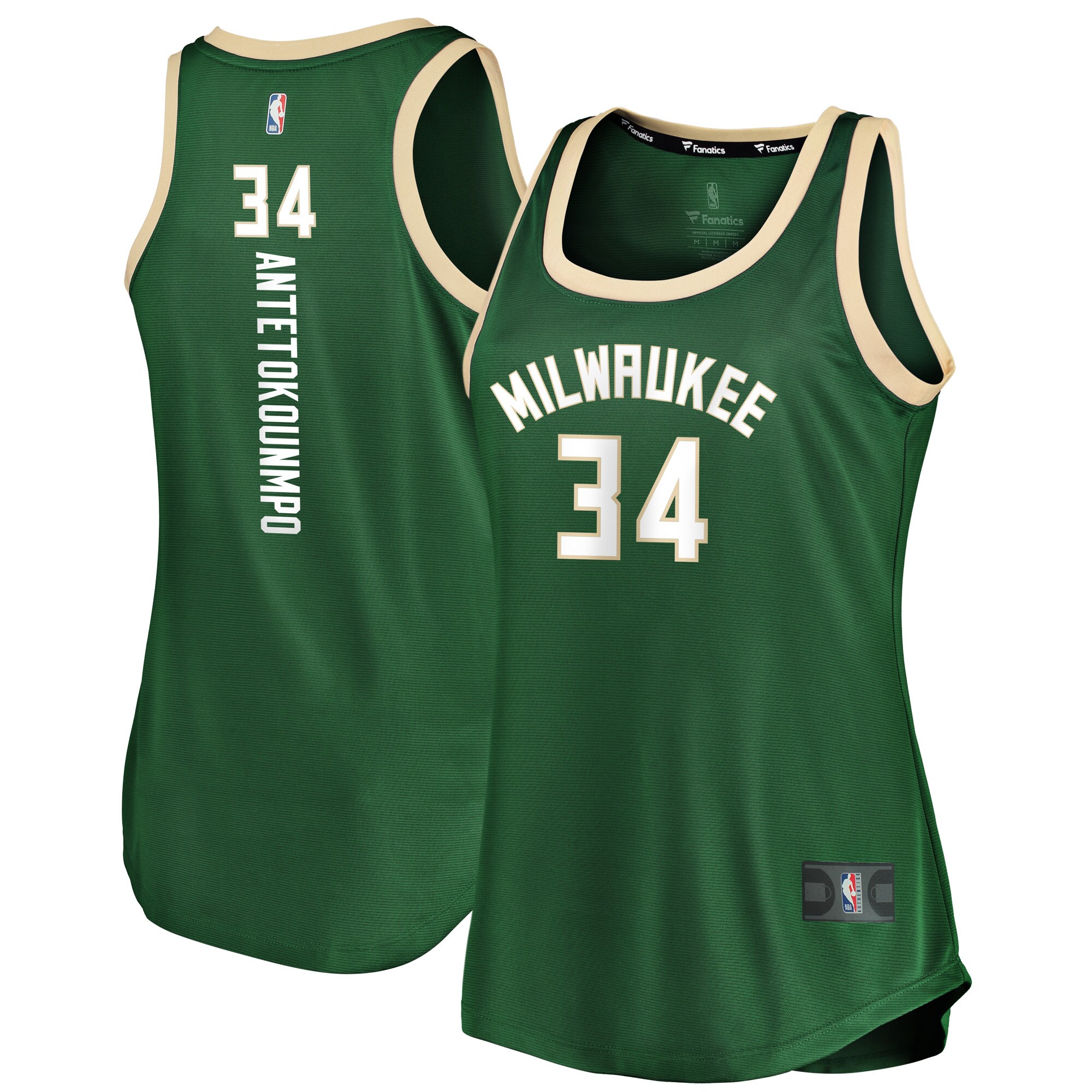 Fanatics Bucks Giannis Women's Jersey #34 – Amazing Icon Edition